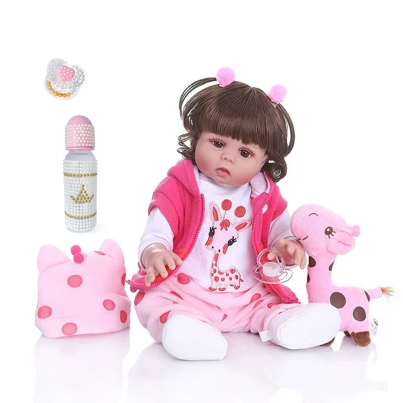 Roupa Para Boneca Bebê Reborn Com Casaco, NPK DOLL, Rosa