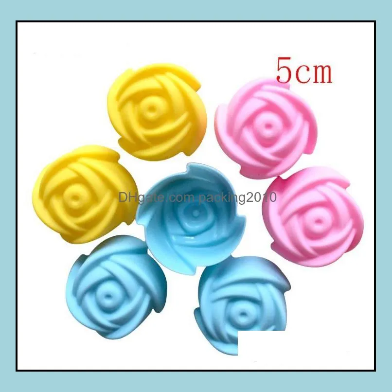 Baking Mods Bakeware Kitchen Dining Bar Home Garden Fast 5Cm Rose Flower Cake Mold Pudding Grade Sile Cu Dhvay