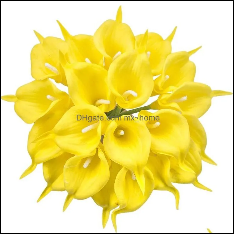 Real Touch Artificial Flower Calla Lily Faux Floral Party Wedding Flowers Home Garden Decoration