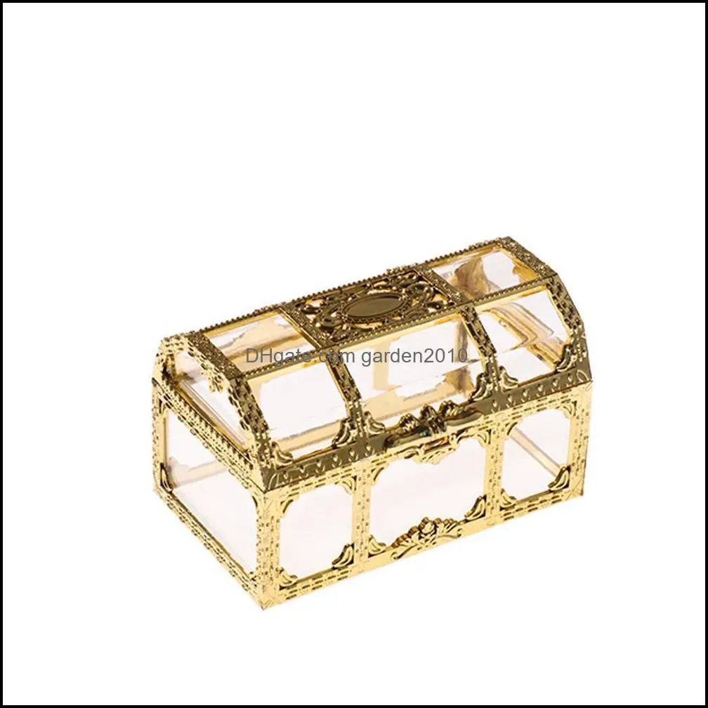 fedex treasure chest candy box wedding favor mini gift boxes food grade plastic transparent jewelry stoage case