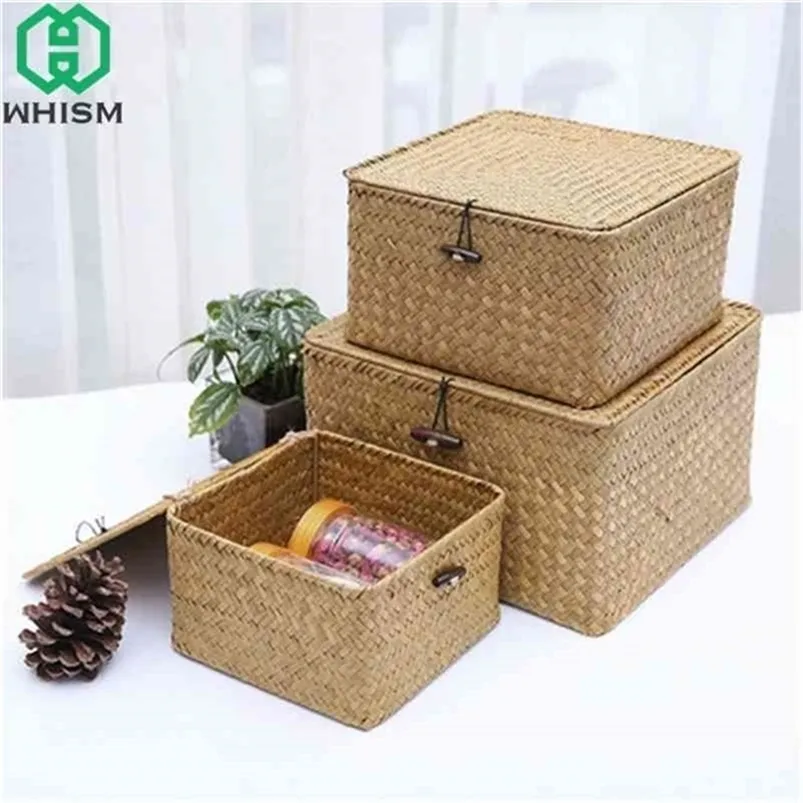 Eco-Friendly Rattan Storage Box with Lid, Hand-Woven Jewelry Box ...
