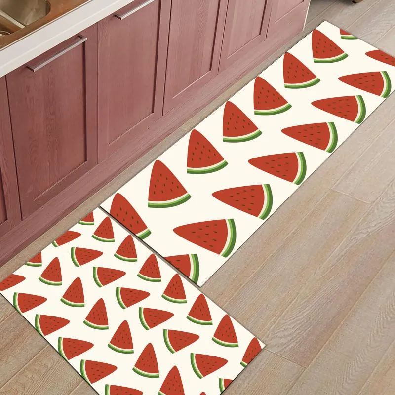 Mattor sommarvattenmelon mönster kök matta hemgolv badrum inomhus dörrmatta antislip mattor