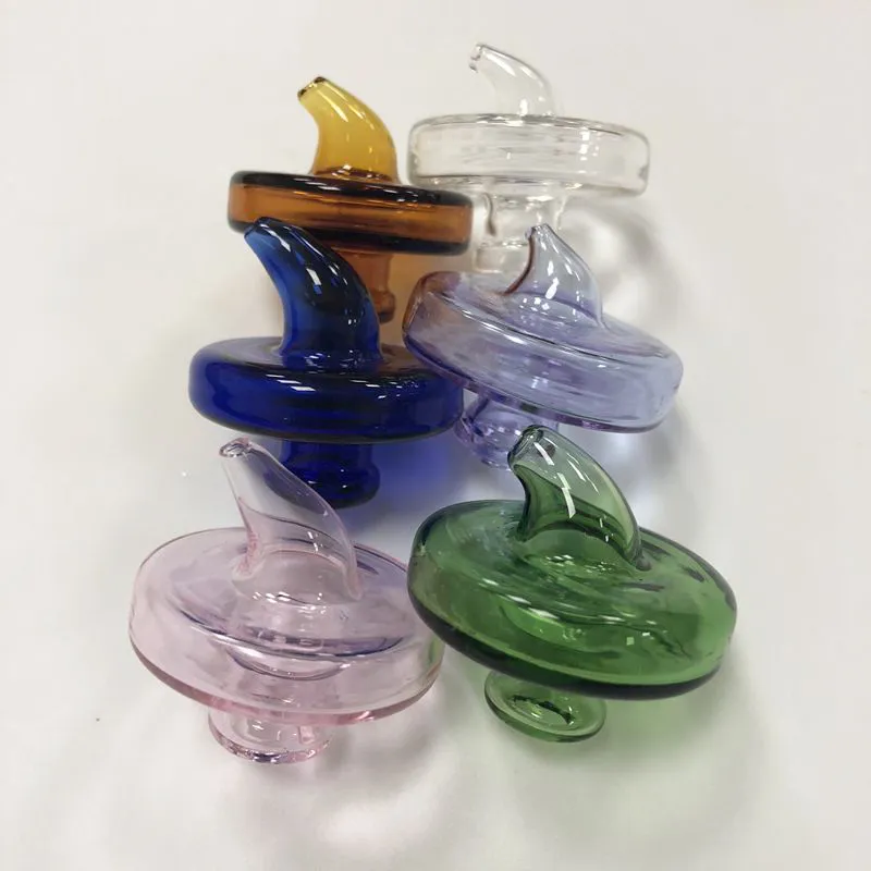 Wholesale Smoke Accessories Mini Small 34mm Height UFO Style Glass Carb Caps for Quartz Banger Nails Glass Water Bongs Pipe Dab Rigs DCC03