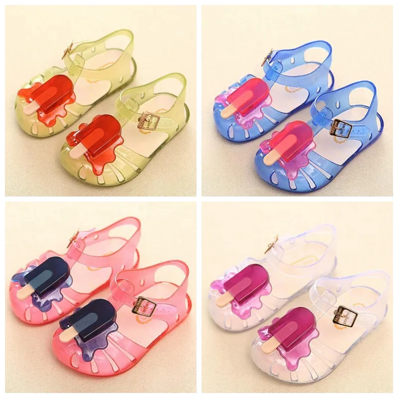 2022 Designer de designer infantil Mini Melissa Jelly Sandals para criança para meninos meninas sorvete de sorvete de sorvete de sorvete de verão