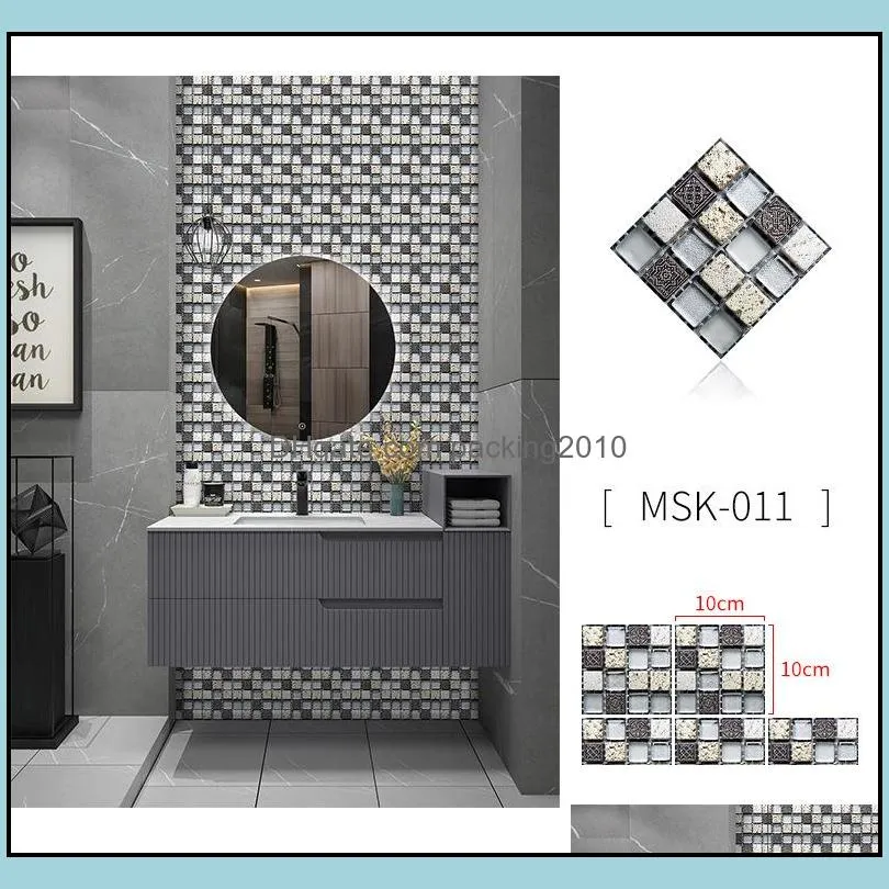 imitation marble furniture pvc stickers waterproof self adhesive kitchen bathroom mosaic tile sticker wall art 10*10cm