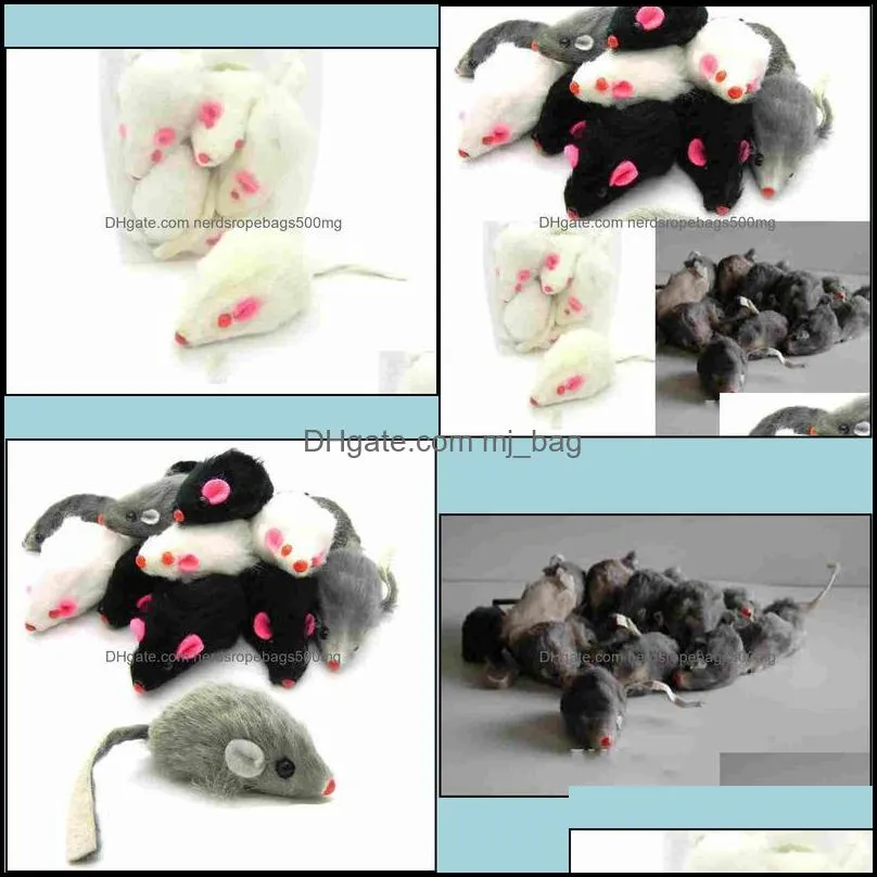 Pet Supplies Home & Garden Real Rabbit Fur For Cat Toys Mouse With Sound High Quality 1Pc Mix Color Drop Delivery 2021 Hu01D
