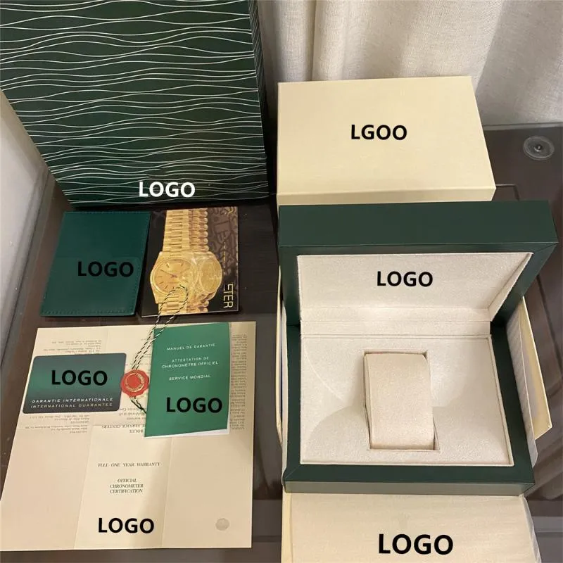 Watch Boxes & Cases Factory Supplier Green With Original Wooden Box Papers Card Can Customization WatcheWatch CasesWatch