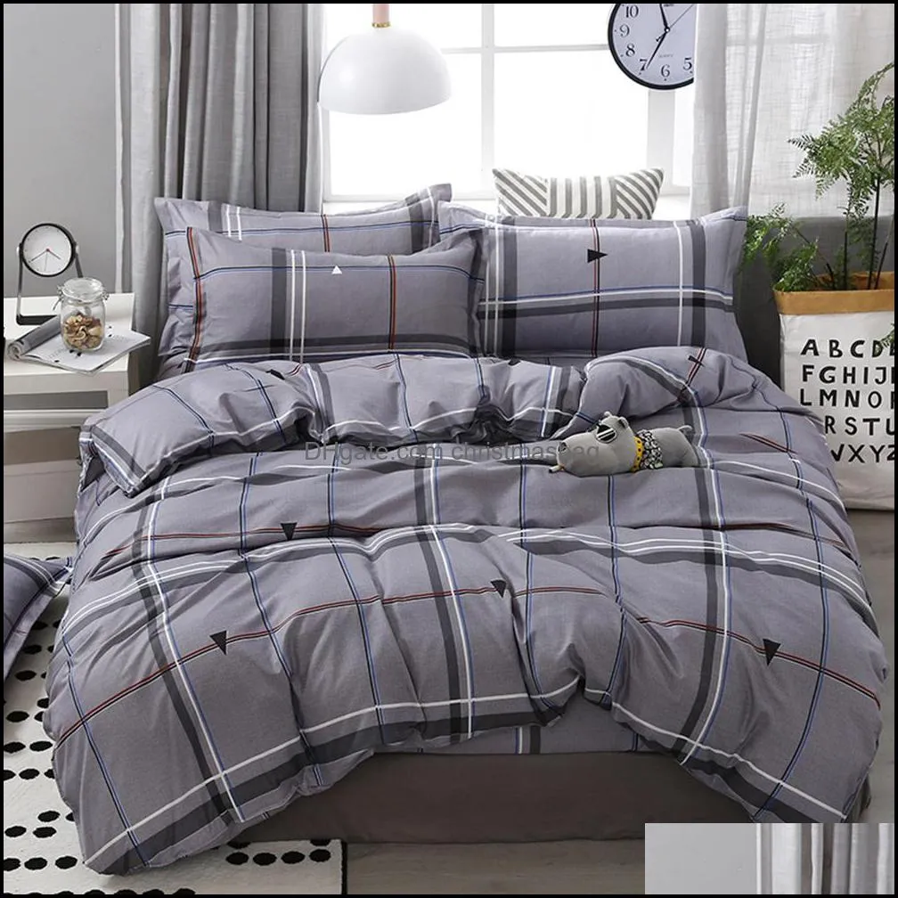 Lanke Cotton Bedding Sets, Home Textile Twin King Queen Size Bed Set Bedclothes with Bed Sheet Comforter set Pillow case LJ201223