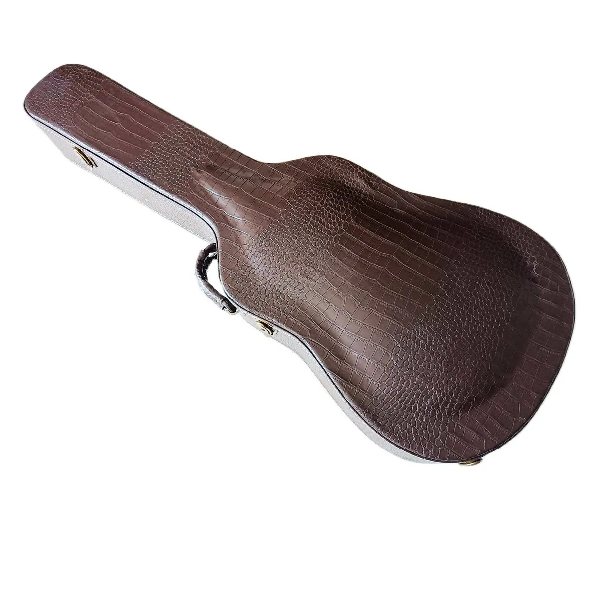 Upgrade 41 inch Dark Brown Hardshell Guitar Case Superior PU Tibric For ES Series JAZZ Acoustic Guitar