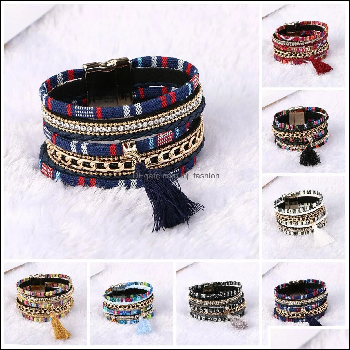 Bracelets De Charme Charmes Divers Styles De Mode Bracelets Bijoux D'amitié Articles Cadeaux Bracelet En Cuir Magnétique Drop Delivery Mjfashion Dhq49