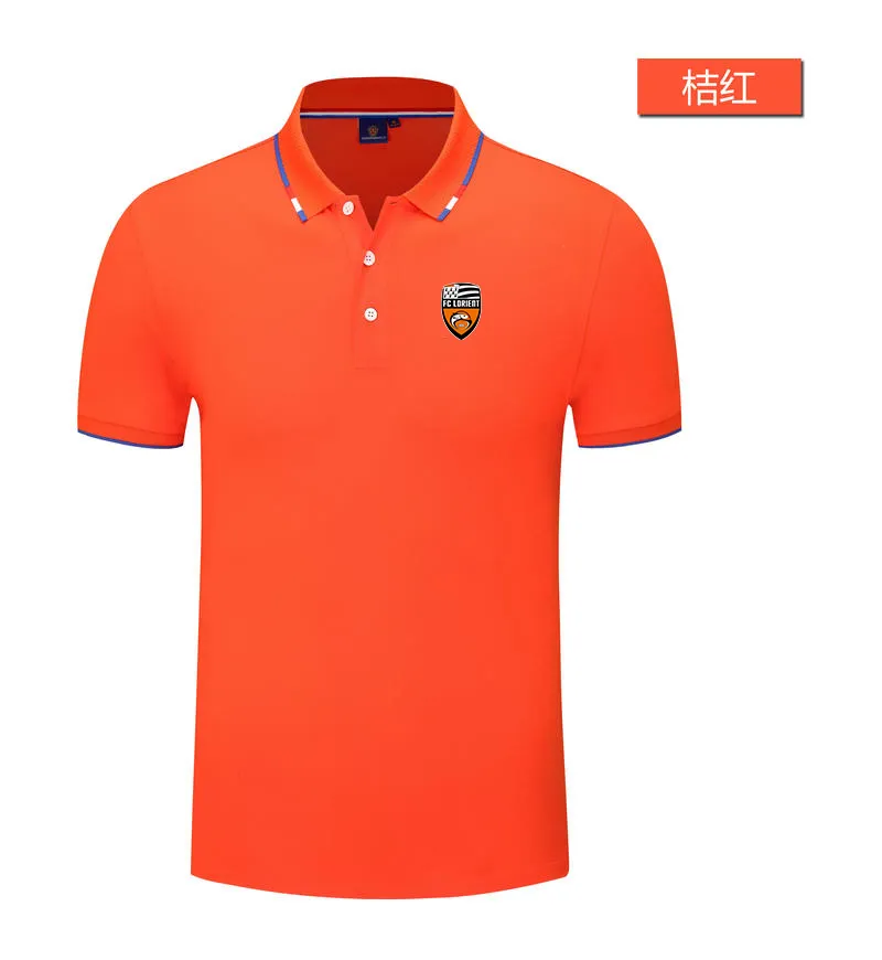 FC Lorient Men's and Women's Polo Shirt Silk Brocade Kort ärm Sports Lapel T-shirt-logotyp kan anpassas