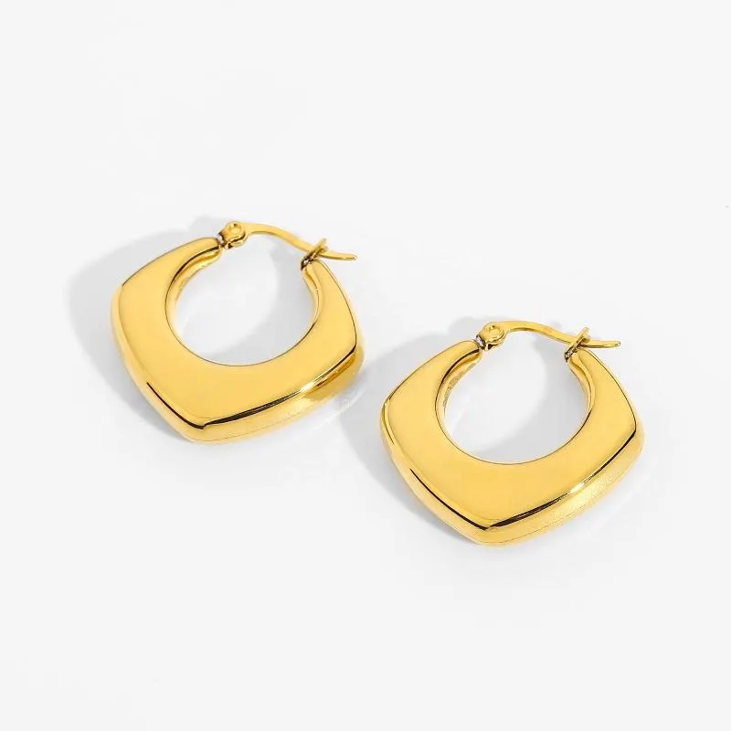 & Plain Gold Huggie Earrings 18K Gold Statement Earrings Minimalist