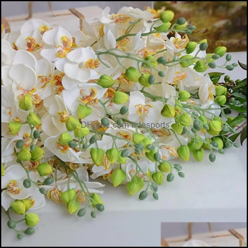 2017 Butterfly Orchid Phalaenopsis Artificial Latex Orchids Flower For Wedding Decoration Wedding Flowers