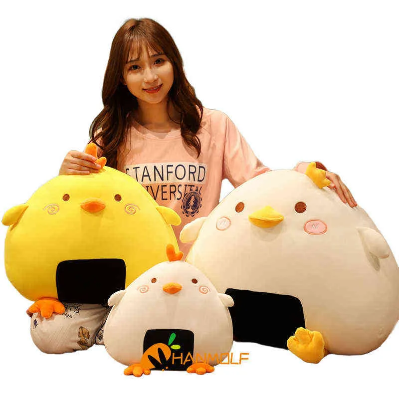 Cm Cute Sushi Duck Chicks Pop Standing Fatty Yellow White Ducks Squishy Cuddle Back Support Regalo per bambini J220704