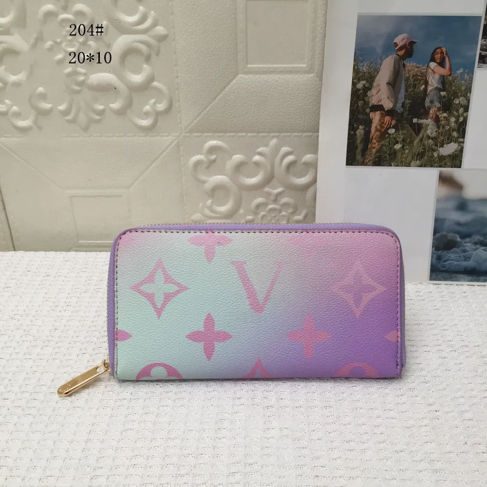 Mode Geldbörsen ZIPPY WALLET Lange M204 Tasche Frühling in der Stadt Farbverlauf Monogramme Drucken Leder Geldbörse Frauen Luxus Designer Clutch Tasche