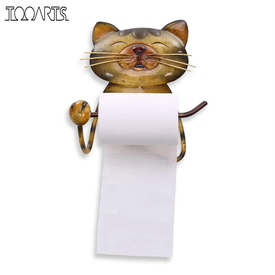 Cat papieren handdoekhouder vintage gietijzeren honden toiletpapier houder stand badkamer organisator hanger planken voor muuropslagrek T203124