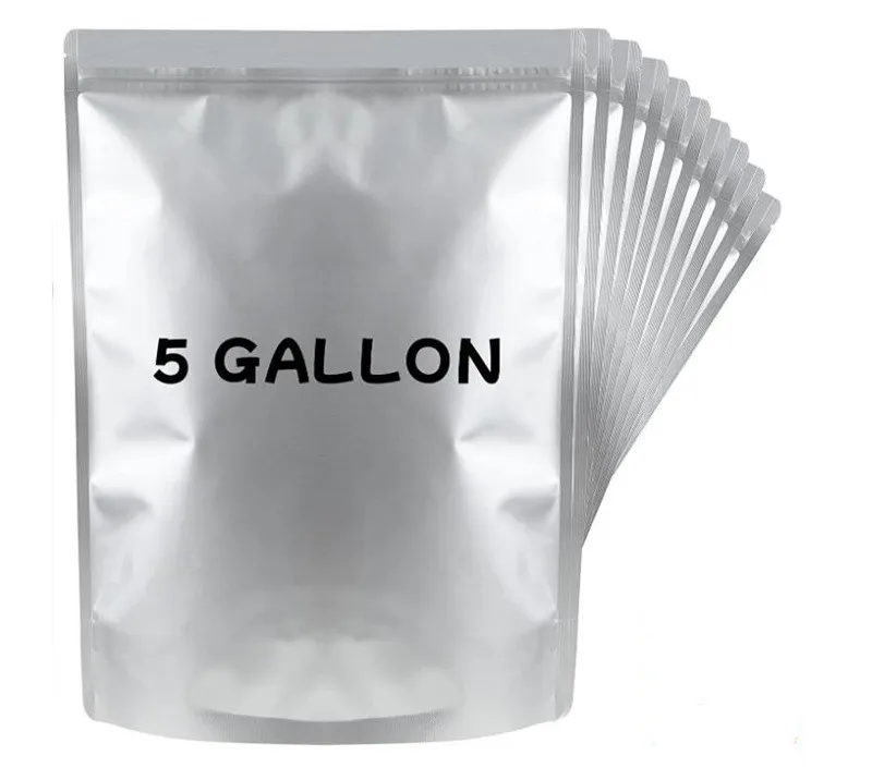 5 gallon aluminiumfoliezak voor voedselopslag Stand-up rits hersluitbare zakken Heat Sealable Foods Storage Pouch