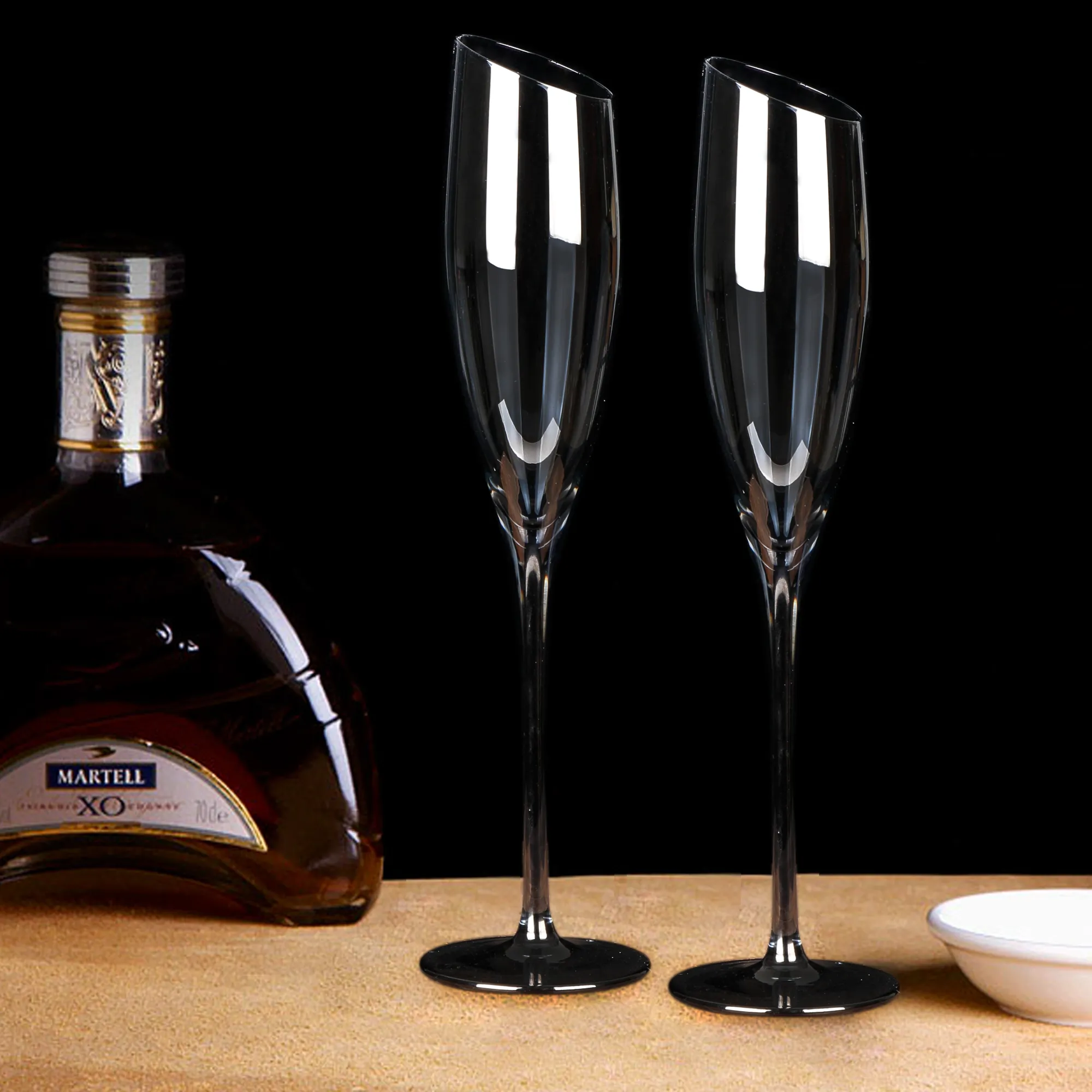 Eleganti calici da champagne in cristallo, bicchieri da vino da champagne, set regalo perfetto e moderno senza piombo soffiato a mano