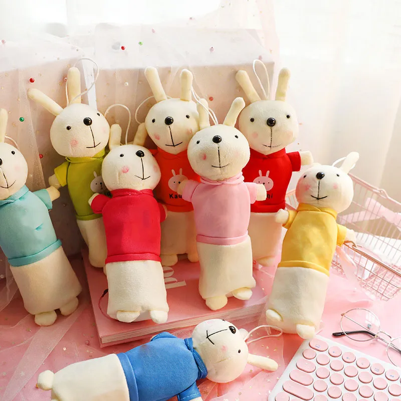 Trousse à crayons en peluche de dessin animé mignon Kawaii, sac à stylos créatif en forme de lapin pour enfants, cadeau fournitures scolaires