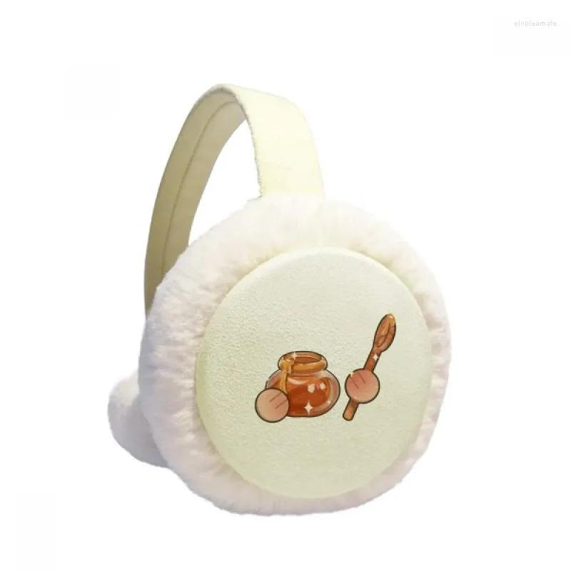 Berets Canada Honey Food Ear Warmer Cable Knit Furry Fleece Earmuff OutdoorBerets Elob22