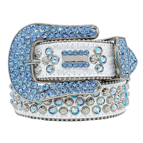 2021 Designer riem bb Simon riemen voor mannen vrouwen glanzende diamanten riem op zwart blauw wit multicolour