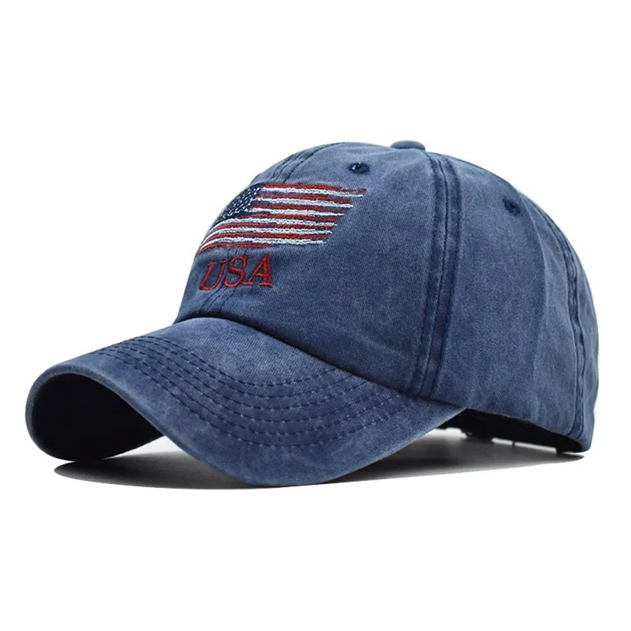 2020 explosion model hat washed old American flag baseball cap classic American cotton hat325a