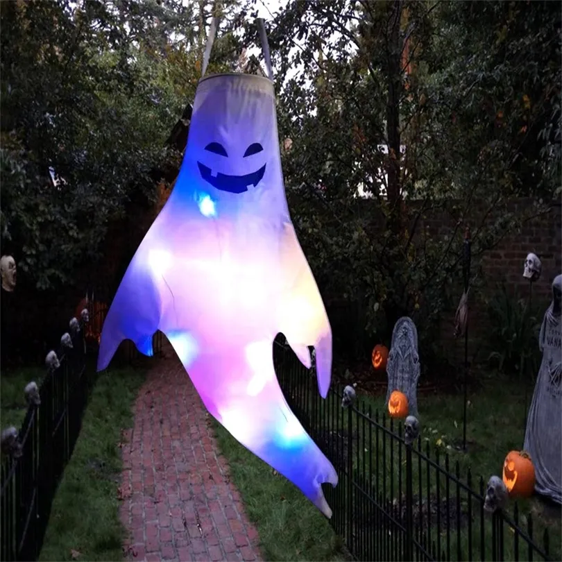 Autres fournitures de fête festive Halloween fantôme suspendu LED lumière clignotante Hallow 220823