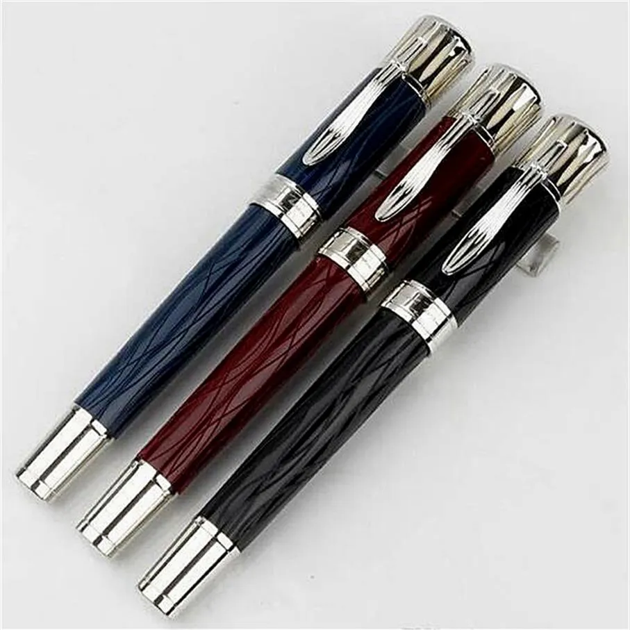 Great Writer edition Mark Twain Rollerball pen Ballpoint pens Black Blue Wine red resin engrave office school supplies with Serial260j