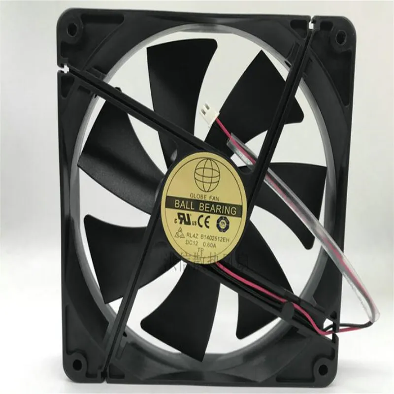 Ventilateur de refroidissement pour châssis d'ordinateur, vente en gros: B1402512EH 12V 0,60a 14025, double boule à deux fils, 14cm