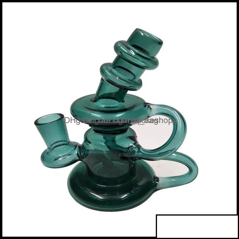 Smoking Pipes Accessories Household Sundries Home & Garden Alien Glass Pipe Water 18Cm Height Green G Spot Bong Drop Delivery 2021