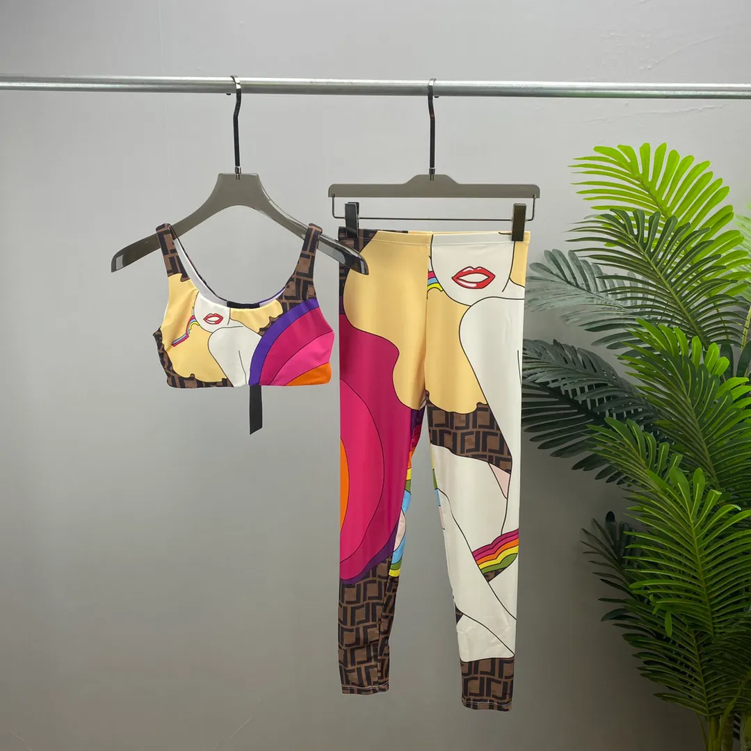 여자 2 피스 바지 브라 세트 의상 Lu Womens Tracksuits 디자이너 요가 로고 브랜드 카미솔 및 슬림 한 레깅스 2 조각복 의류 도매