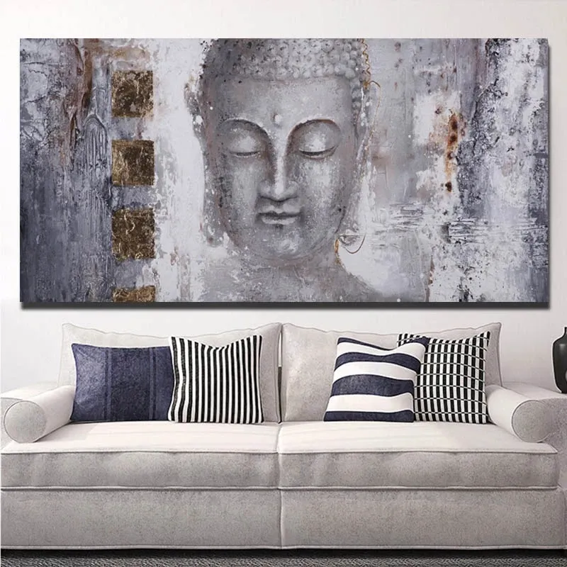 Moderna konst Buddha målningar väggkonst canvas målning affischer och tryck väggkonst bilder för vardagsrum hem dekor cuadros