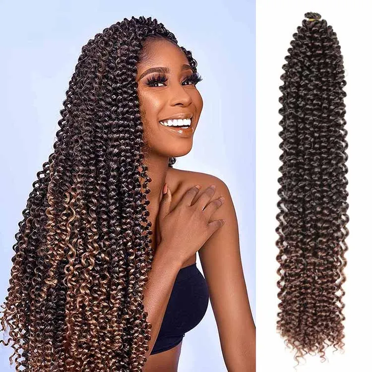 22" Wasserwelle für Passion Twist Hair Kanekalon Ombre Blonde Bulk Hair Pre Twist Passion Twist Häkelhaar