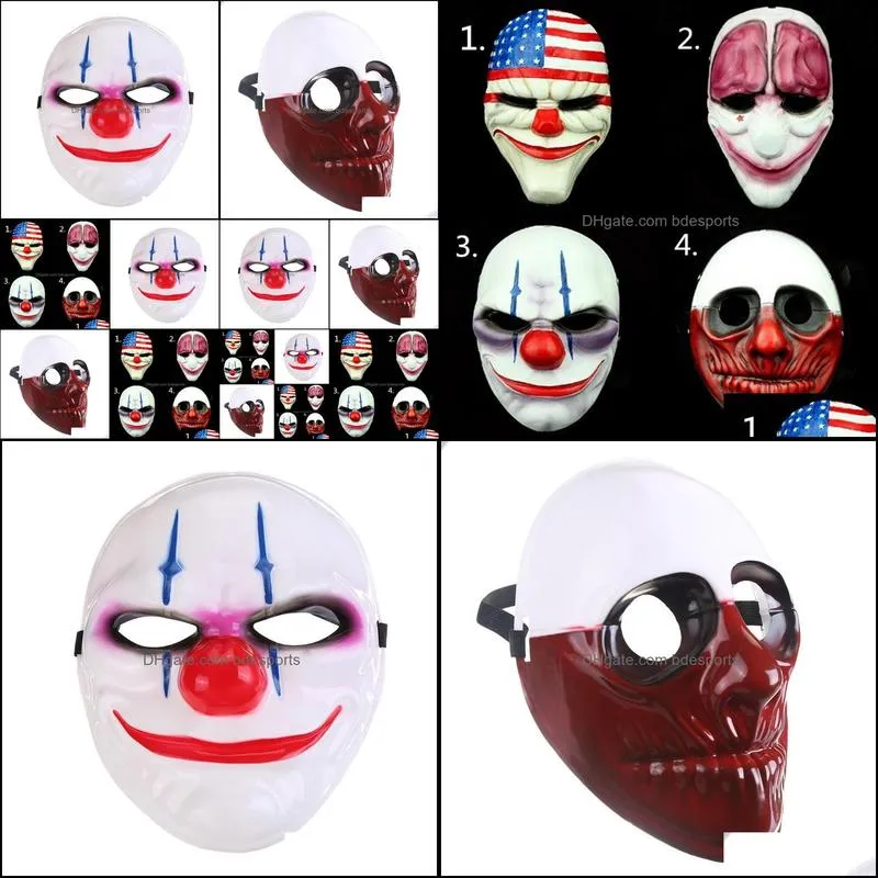 Scary Clown Mask Masque PVC Payday Party Halloween Mask For Party Mascara Carnaval