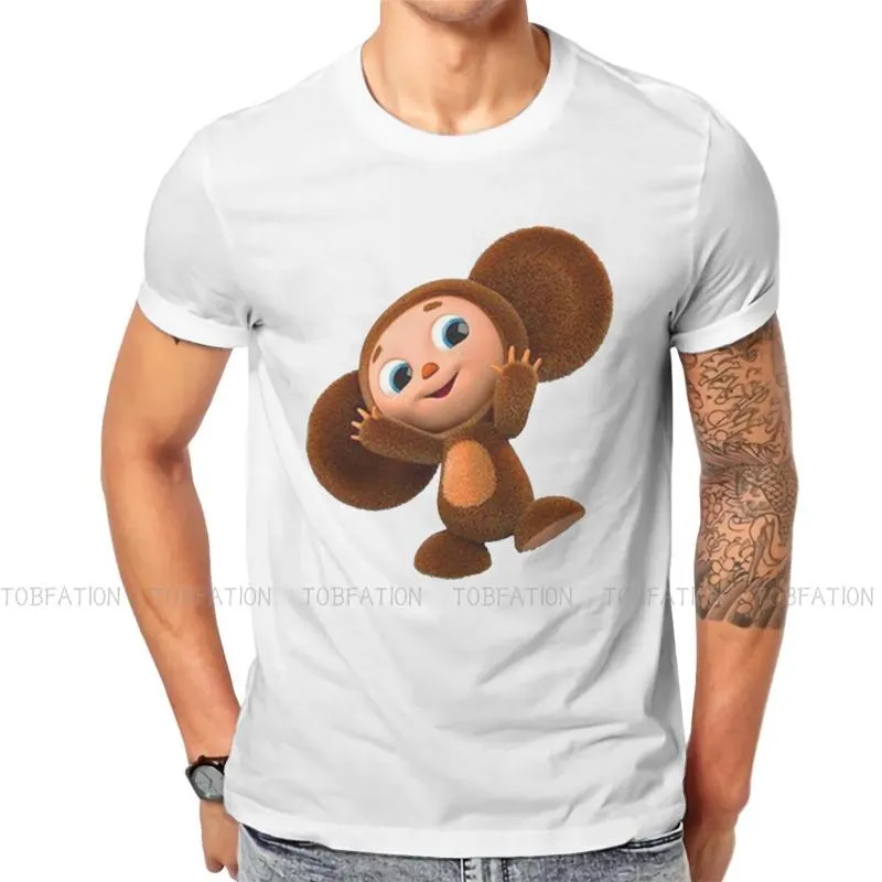 Herr t-shirts glad cheburashka sovjetiska ryska tecknad t-shirt vintage alternativa stora o-hals tshirt stor försäljning harajuku mäns toppsmän