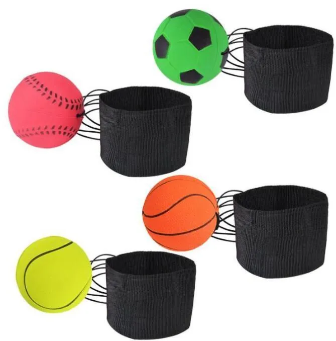 Ballen spons rubberen bal 1440 pcs gooien veerkrachtige kinderen grappige elastische reactietraining polsband bal voor outdoor game speelgoed jongen meisjes c0609g01