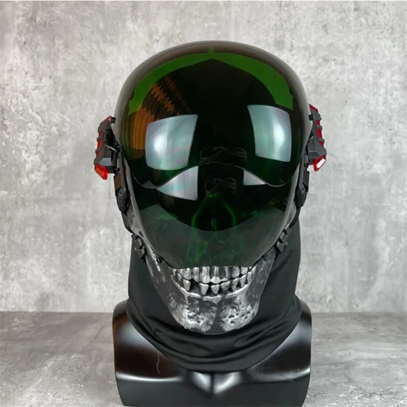 サイバーパンクLEDスカルマスク：ハロウィーンのグローインザダーク