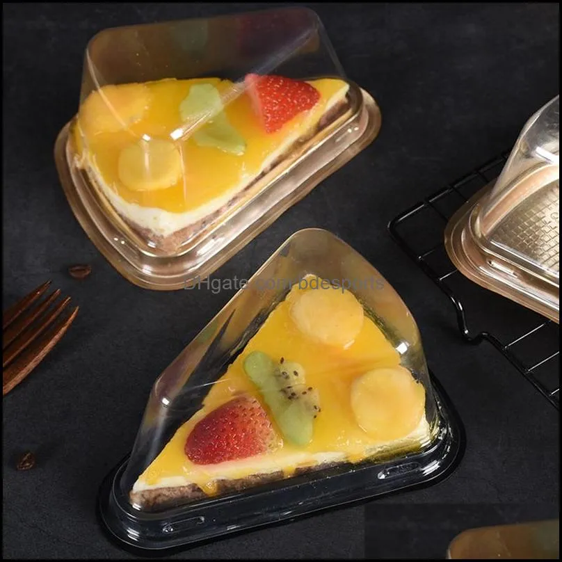Transparent Cake Box Cheese Triangle Cakes Boxs Blister Restaurant Dessert Packaging Boxes 4 Colors
