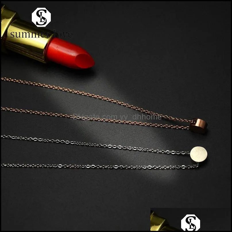 Anhänger Halsketten Anhänger Schmuck Neue Ankunft Edelstahl Münze Herz Halskette Für Frauen DIY Gold Sier Kette Mode Dh930