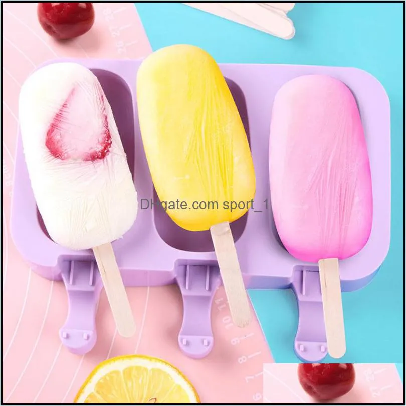 silicone ice cream mold diy homemade cartoon cute ice cream popsicle ice maker mould home kitchen food food grade popsicle molds