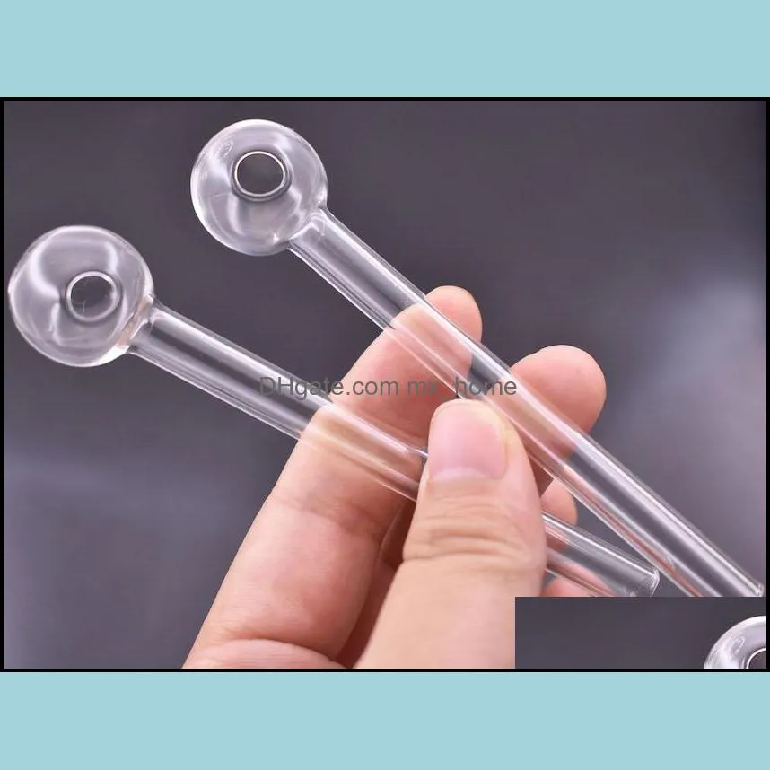 10cm Great Pyrex glass Pipe Clear Oil Burner Tube Pipe Oil Nail Oil Pipe Thick Clear