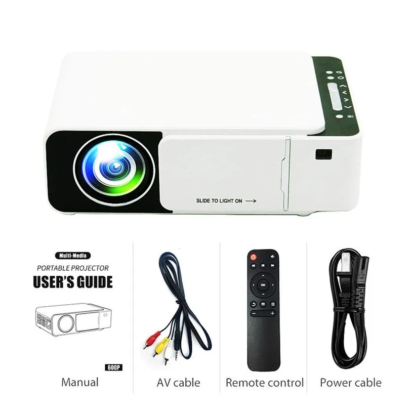 T5 Projector De LED Portátil 4K 2600 Lumens 1080p HD Video Projector