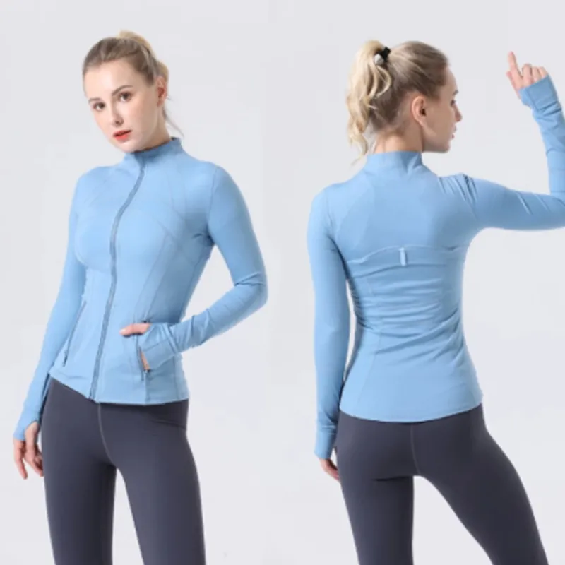 Lu – veste de Yoga pour femmes, manteau de Sport d'entraînement, Fitness, séchage rapide, haut solide, fermeture éclair, sweat-shirt, vêtements de Sport, tendance 2023