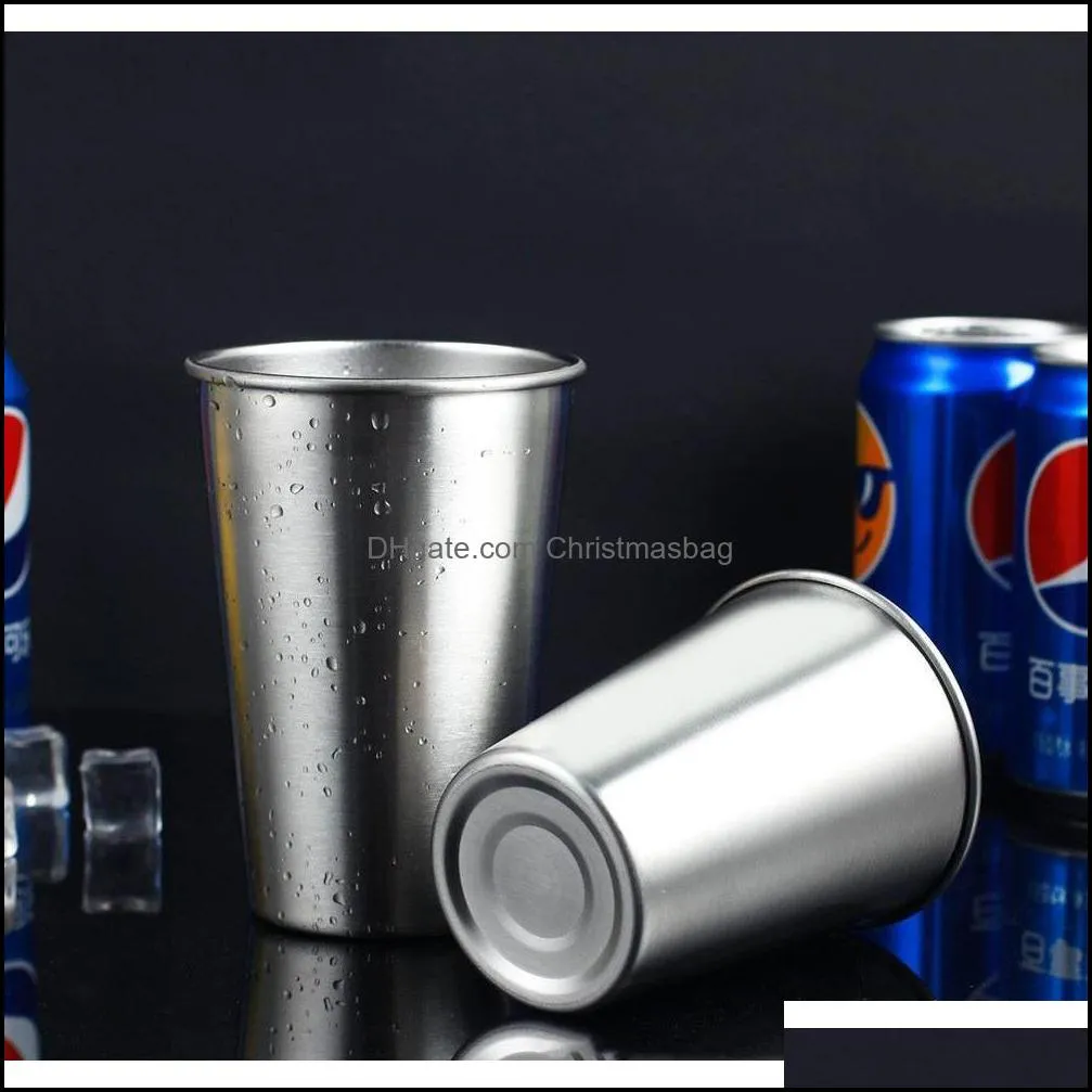230Ml 350Ml 500Ml Pint Glasses Cups Stainless Steel Cups Shatterproof Drinking Metal For Kids And Adults Dzqeg