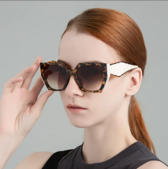 Retro Polygon Cat Eye Sonnenbrille Frauen Marke Designer Mode Farbverlauf Shades Leopard Bunte Klare Sonnenbrille Damen UV400