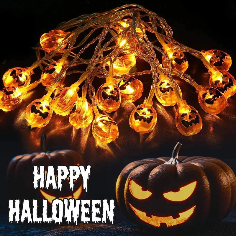 Strängar LED -batteriet drivs 10 Halloween Props Pumpkin Lantern String Lights Indoor Outdoor Party Decorled