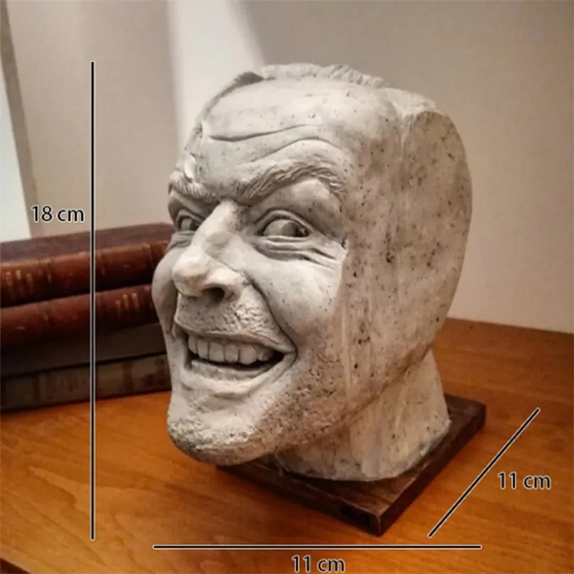 Of The Shining Bookend Library Heres Johnny Sculpture الراتنج سطح المكتب زخرفة رف الكتب 220810