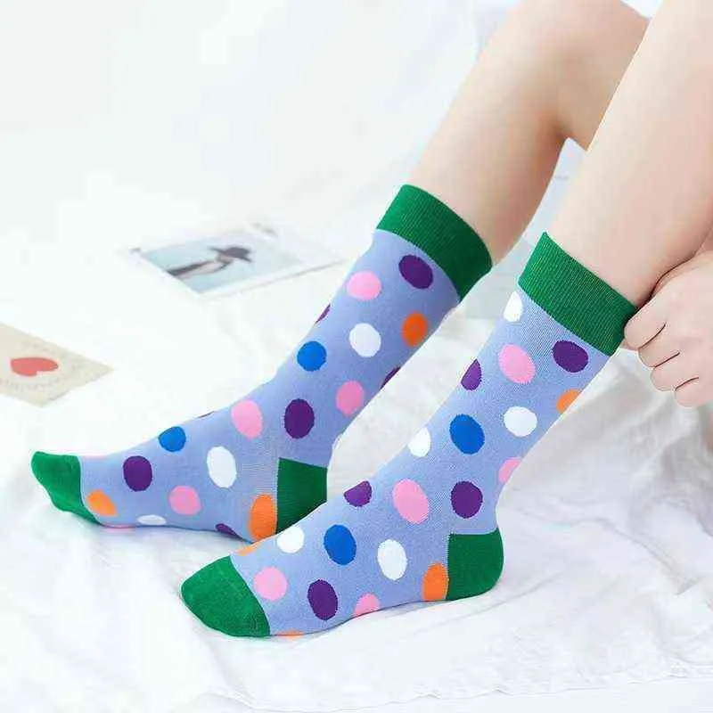 جوارب Tide Brand Autumn and Winter Dot Middle Tube Socks Ins Tide Socks Sockings Gockits Women’s Gwocks