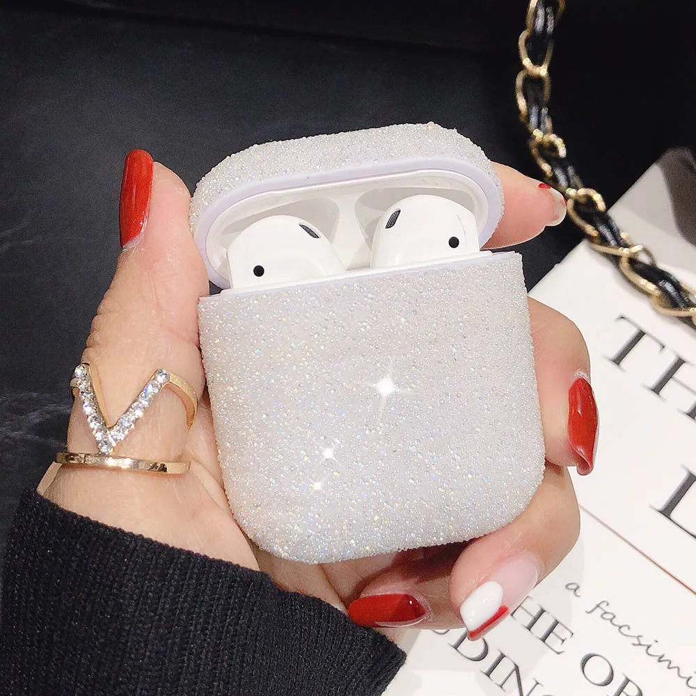 2 Custodie Trasparenti Con Glitter Per AirPods 4 – Protezione Antiurto, Moschettone Incluso E Design Brillante