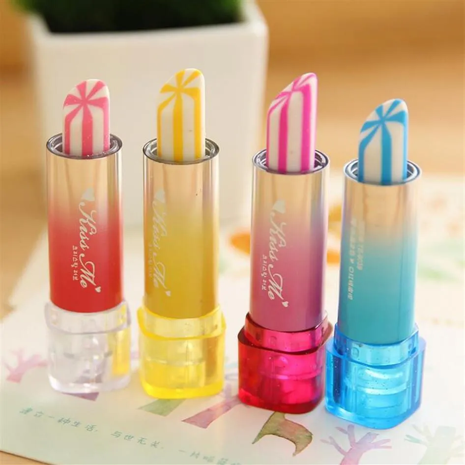 Creative Cute Kawaii Lipstick Rubber Eraser For Kids Student Gift